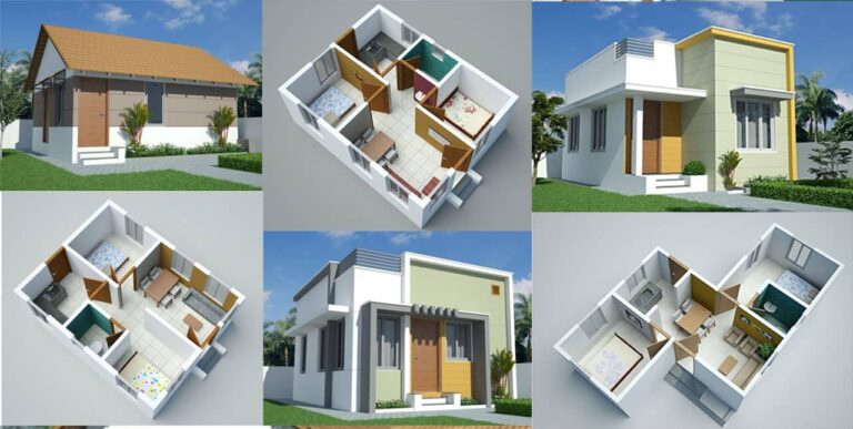 Life mission house plans, 12 free Plans and Interior design views of kerala style 2 bedroom houses